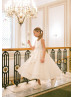 White Satin Flounce Flower Girl Dress